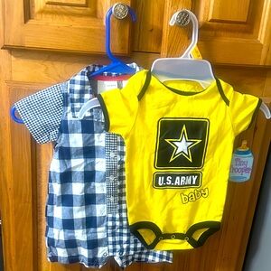 U.S. Army Baby Onesie with Checkered Shirt